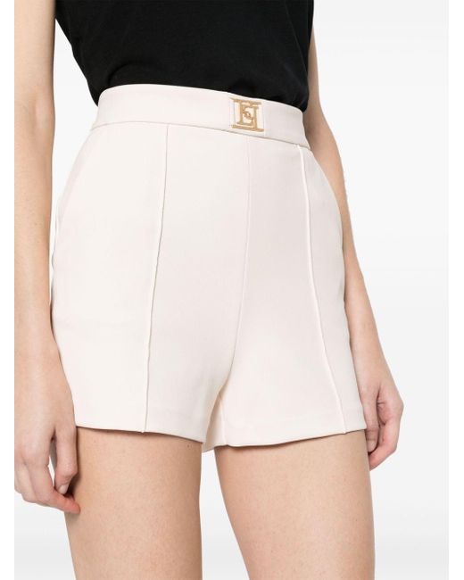 Elisabetta Franchi White Tailored Mini Shorts