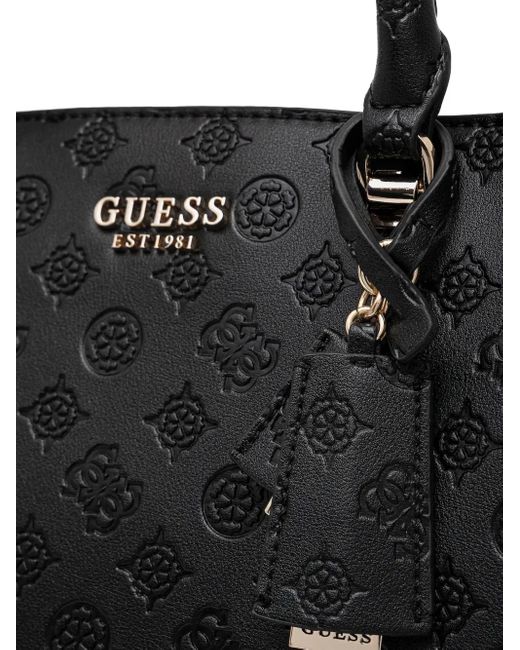 Guess Black Zarela Logo-Debossed Tote Bag