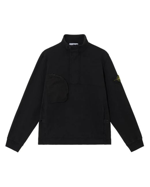 Stone Island Black Zip-Up Sweatshirt for men