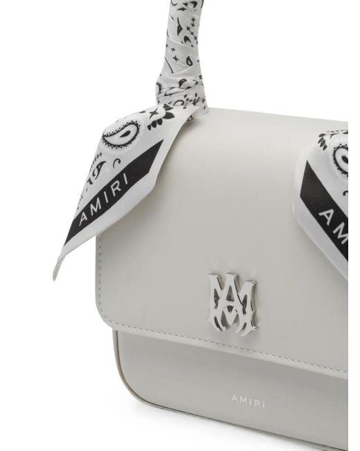Amiri White Micro Ma Bandana-Embellished Tote Bag