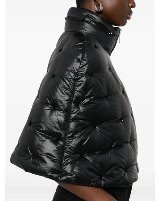 Amen Black Quilted Zip-Up Cape