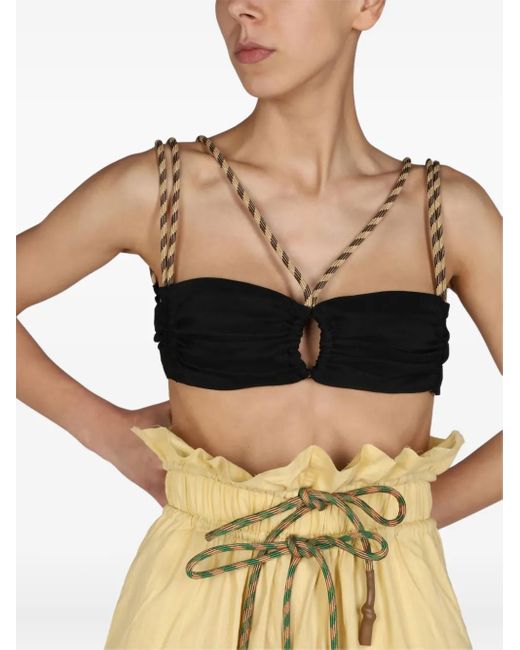 Miista Yellow Mara Cut-Out Top