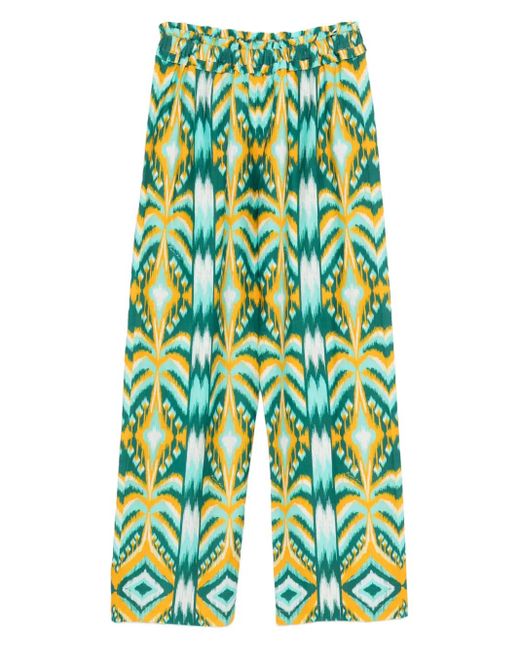 Pantalones Tropical Tapestry con cinturilla elástica Farm Rio de color Green