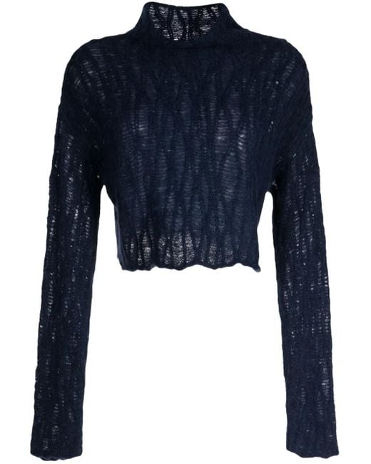Voz Blue Manos Cable High-Neck Jumper