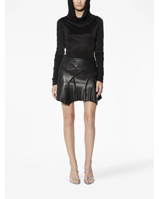 RTA Black Long-Sleeve Hooded Jersey Top