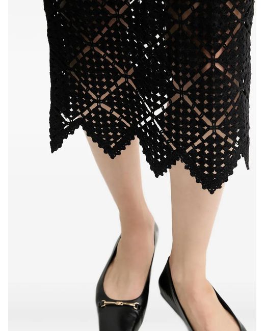 DKNY Black Elasticated-Waistband Mid Skirt