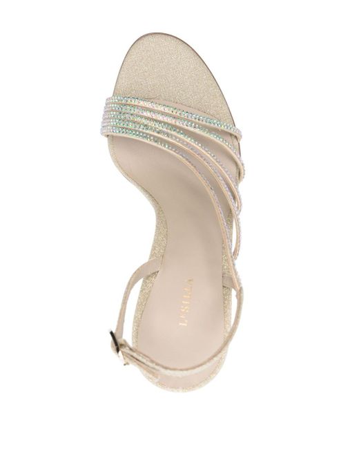 Le Silla White Scarlet 105mm Glitter Sandals