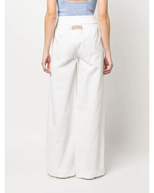 DSquared² White Loose Elasticated Pants