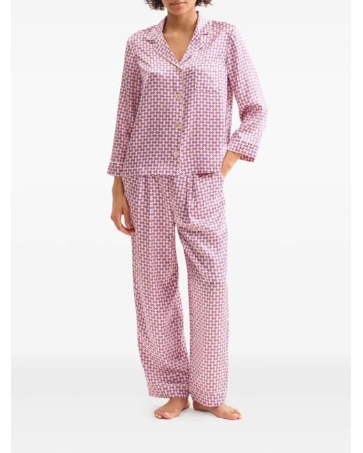 Eres Disque シルクパジャマトップ Pink