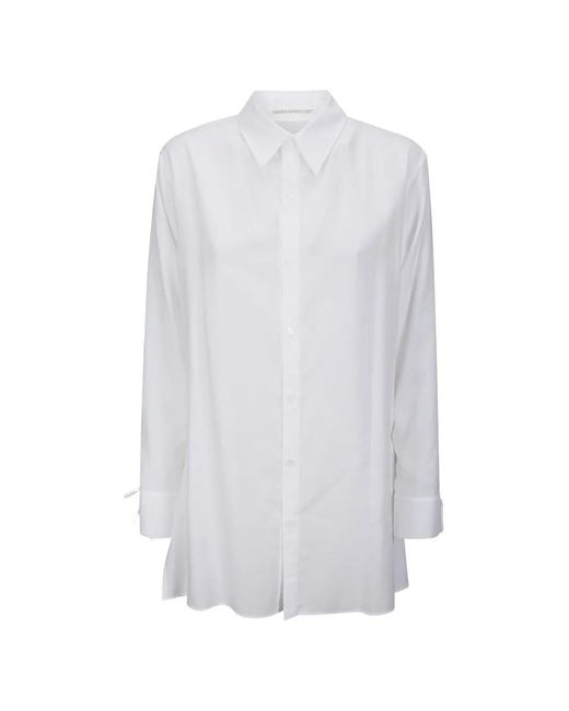 Yohji Yamamoto White String-Detail Shirt