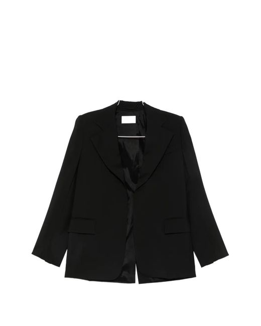Sportmax Black Tenace Peak-Lapel Single-Breasted Blazer