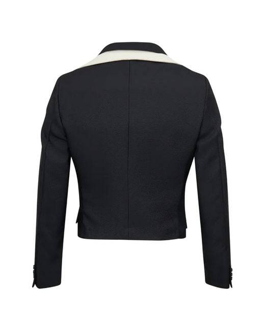 Comme des Garçons Black Chest-Panel Cropped Dinner Jacket for men