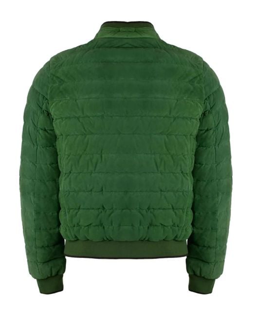 Moorer Green Strauss Bomber Jacket for men