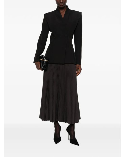 Imperial Black Padded-Shoulder Single-Breasted Jacket