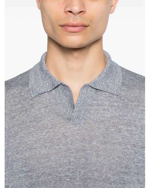 Altea Gray Split-neck Polo Shirt for men