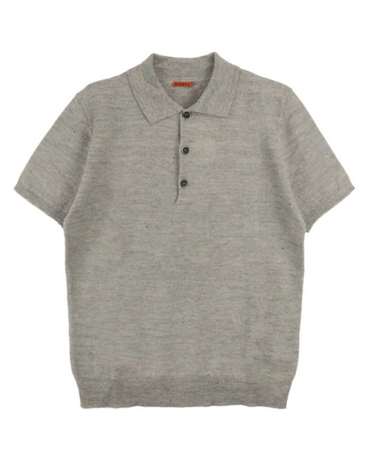 Barena Gray Marco Slissa Mélange-effect Polo Shirt for men