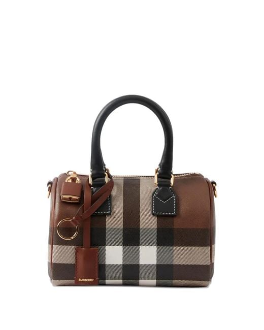 Burberry Brown Mini Check Padlock Tote Bag