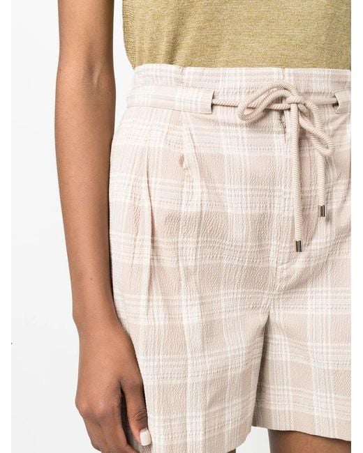Woolrich Natural Check-Print Seersucker Shorts