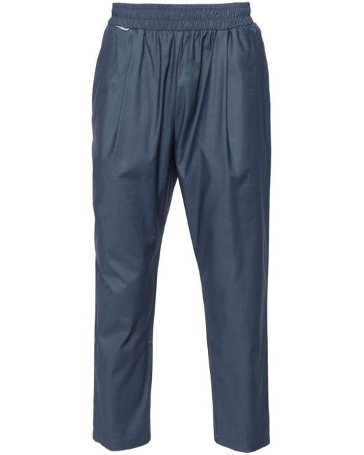 FAMILY FIRST Blue Tapered-leg Cotton-blend Trousers for men