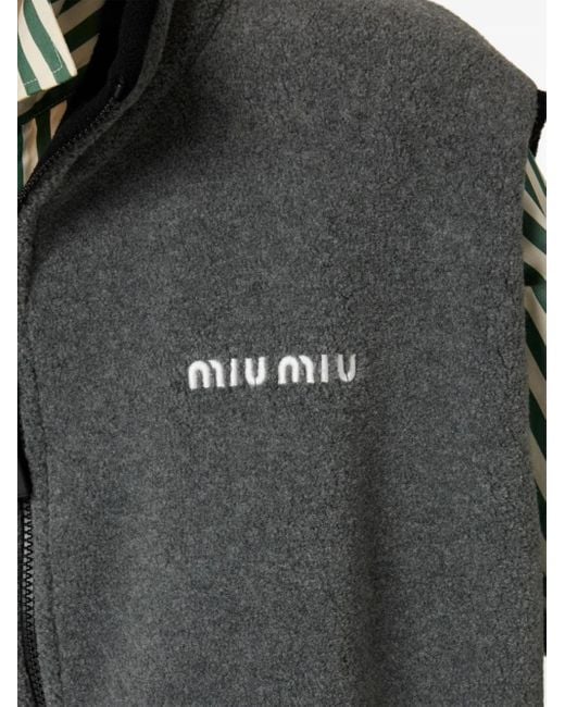 Sudadera de tejido polar Miu Miu de color Gray
