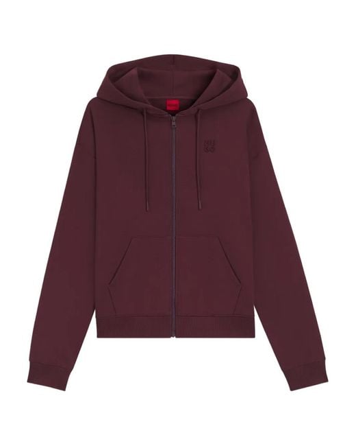 HUGO Purple Logo Zip Hoodie