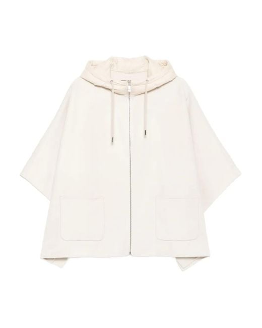 N.Peal Cashmere フーデッド ケープ White