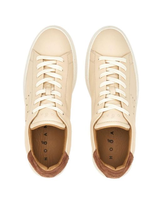 Hogan Natural H672 Lace-up Leather Sneakers