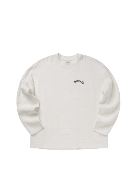 RETERNITY White Logo-Print Long-Sleeve T-Shirt for men