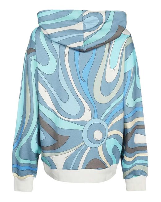 Emilio Pucci Hoodie mit Wirbel-Print in Blue für Herren