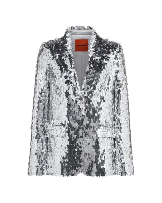 Simon Miller Gray Leon Sequin-Embellished Blazer