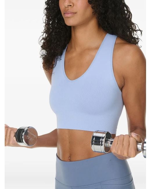 Sweaty Betty Blue Seamless Racerback Sports Bra