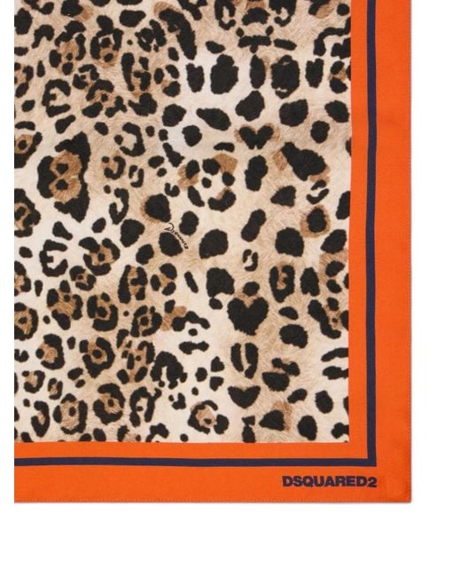 DSquared² Metallic Wild2 Leopard Print Scarf