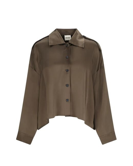 Khaite Brown Bodine Epaulette Shirt