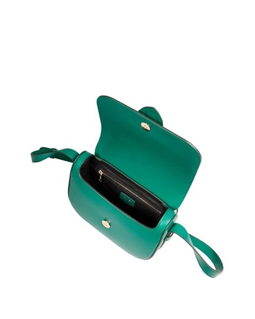 Lancel Green Sienna Flap-Detail Leather Bag