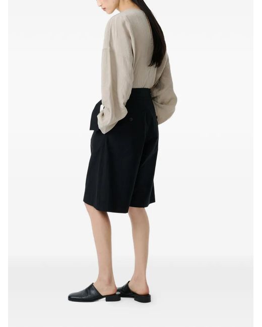 Studio Nicholson Black Creon Belted Pleated Shorts
