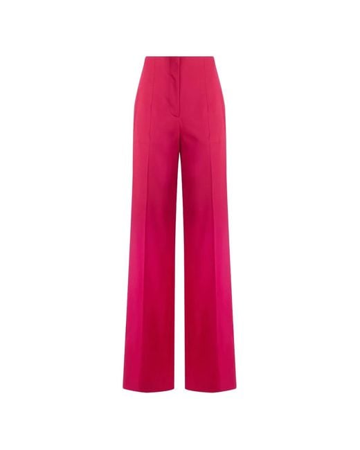 Alberta Ferretti Pink Pressed-Crease Trousers