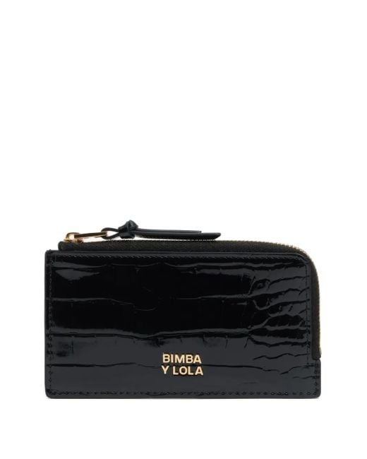 Bimba Y Lola Black Portemonnaie mit Kroko-Effekt