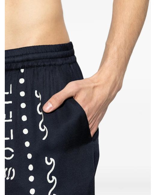 Balmain Blue Bermuda Shorts With Club Print for men