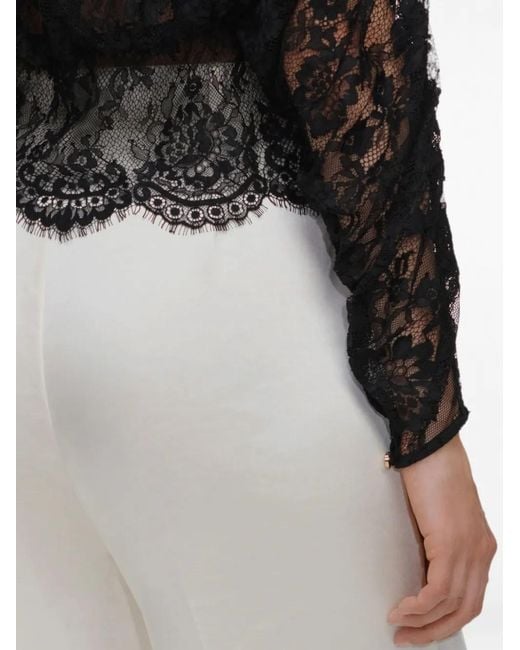Self-Portrait Black Lace High Neck Blouse