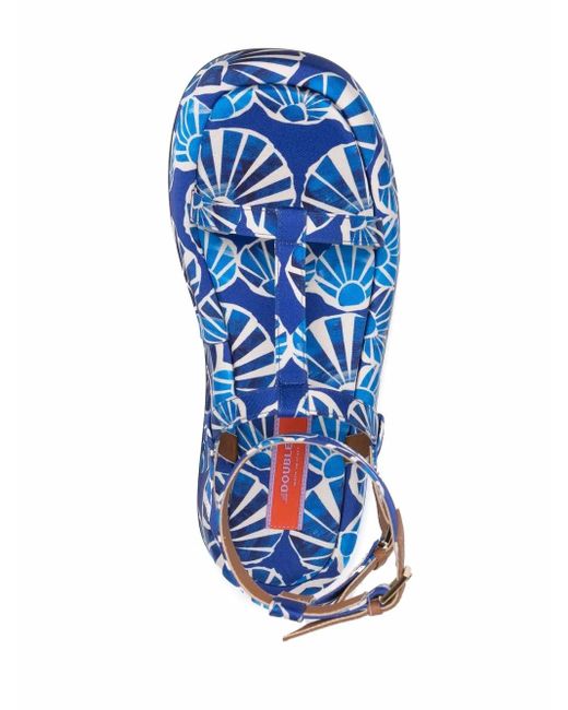 LaDoubleJ Blue Jazzy Seashell-Print Sandals