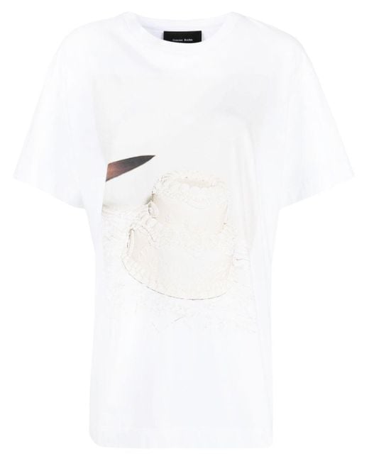 Simone Rocha White Graphic-print Cotton T-shirt