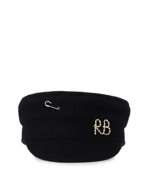 Ruslan Baginskiy Black Baker Boy Logo-Plaque Safety-Pin Hat
