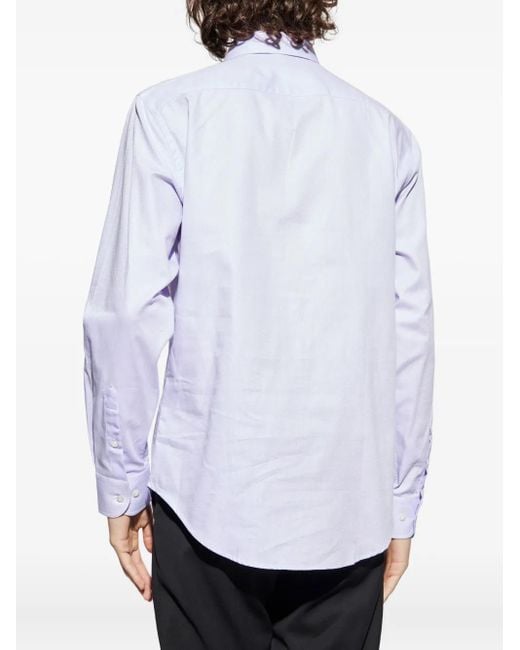 Emporio Armani White Long-Sleeved Button-Down Shirt for men