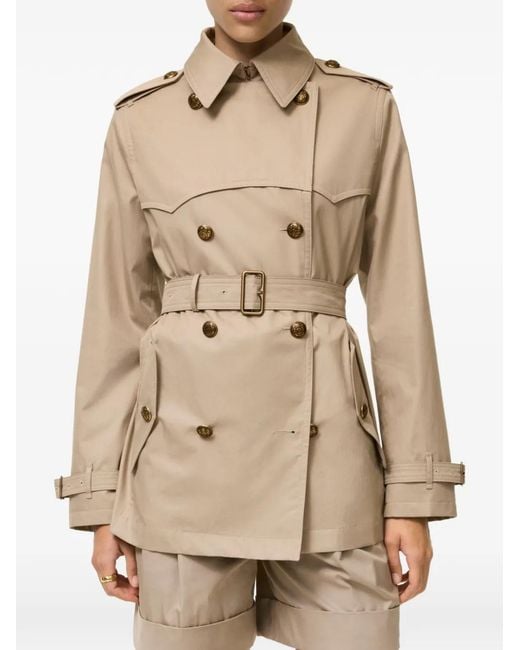 Burberry Natural Short Tropical Gabardine Foxfield Trench Coat