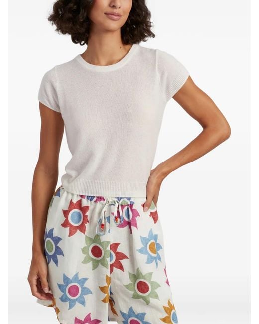 Chinti & Parker White Pure Cashmere T-Shirt