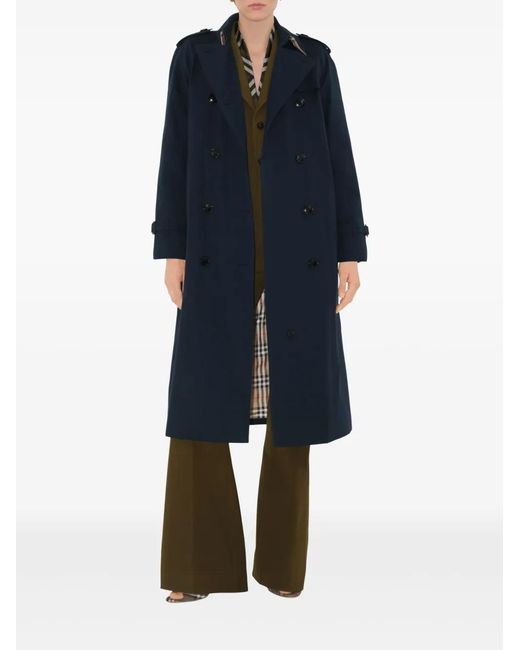 Burberry Blue Long Waterloo Heritage Trench Coat