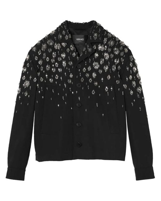 Versace Black Crystal-Embellished Jacket for men