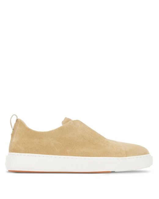 Baskets En Daim À Design Sans Lacets Santoni pour homme en coloris Natural