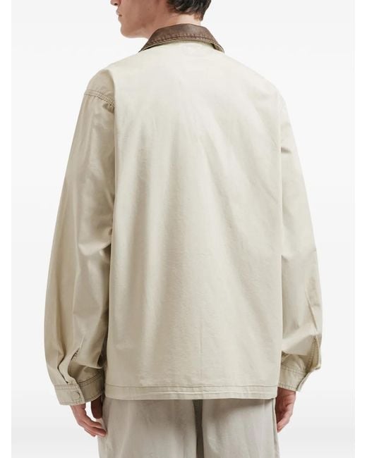 Izzue White Logo-Patch Shirt Jacket for men