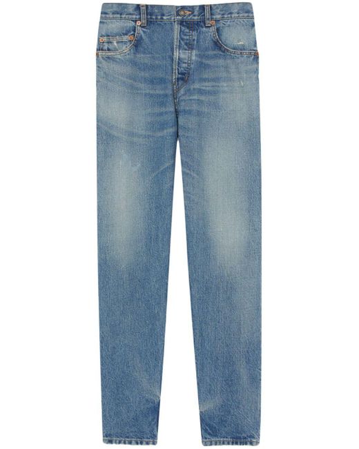 Saint Laurent Slim-fit Jeans in het Blue